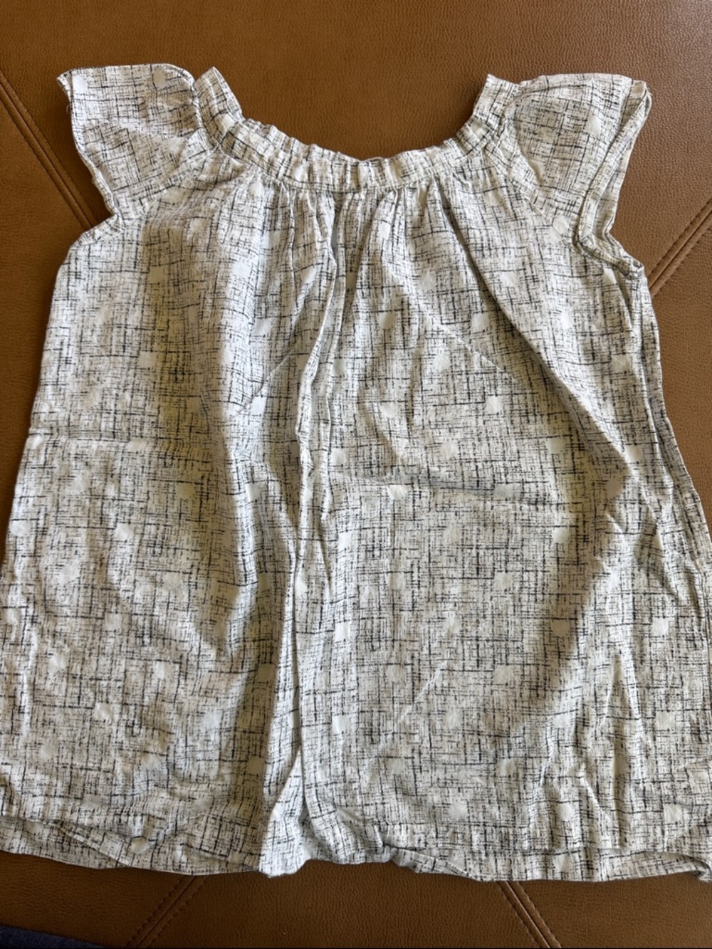 Light Cream Bonpoint girls Tunic Short Sleeve Blouse size 4T cotton